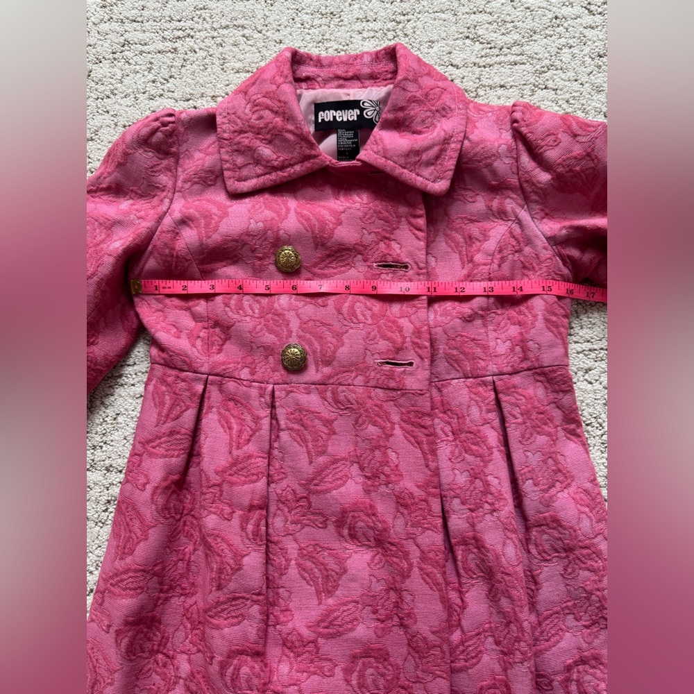 ~2 for $14~ Y2K Pink Brocade Pea Coat - Picture 9 of 17